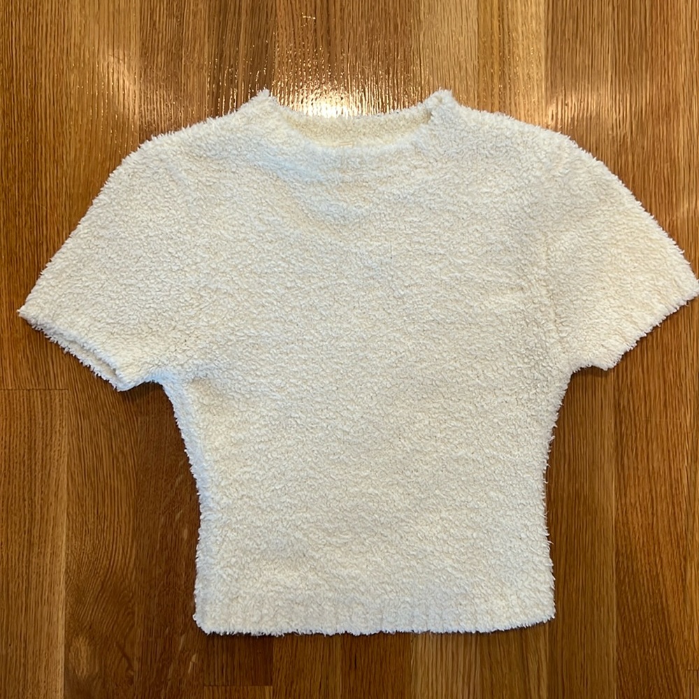 SKIMS FUZZY KNIT CROPPED TEE
